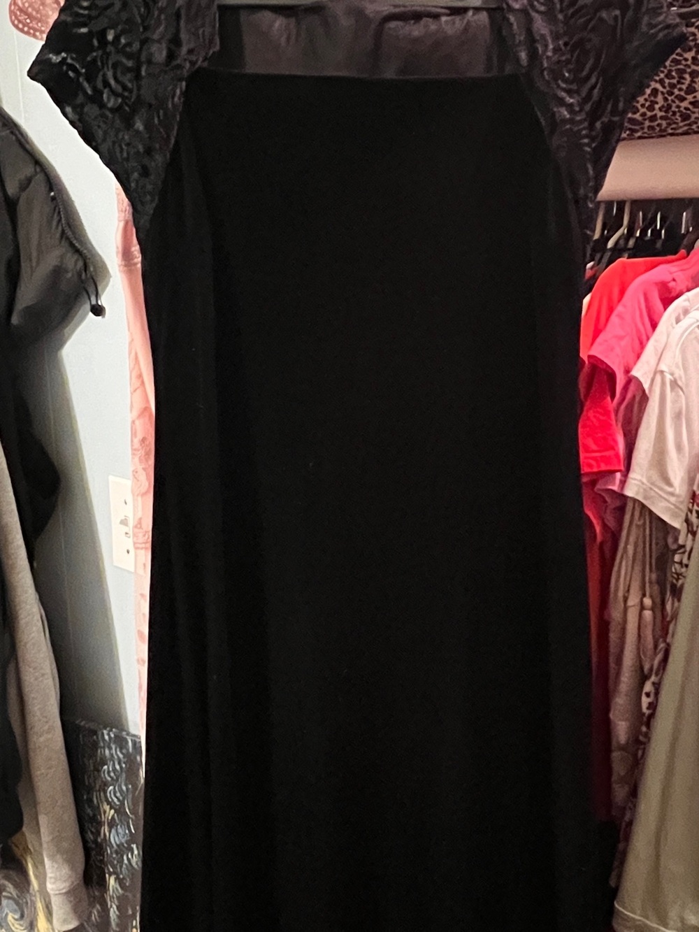 My Michelle Black Maxi Dress with Textured Cap Sleeves
